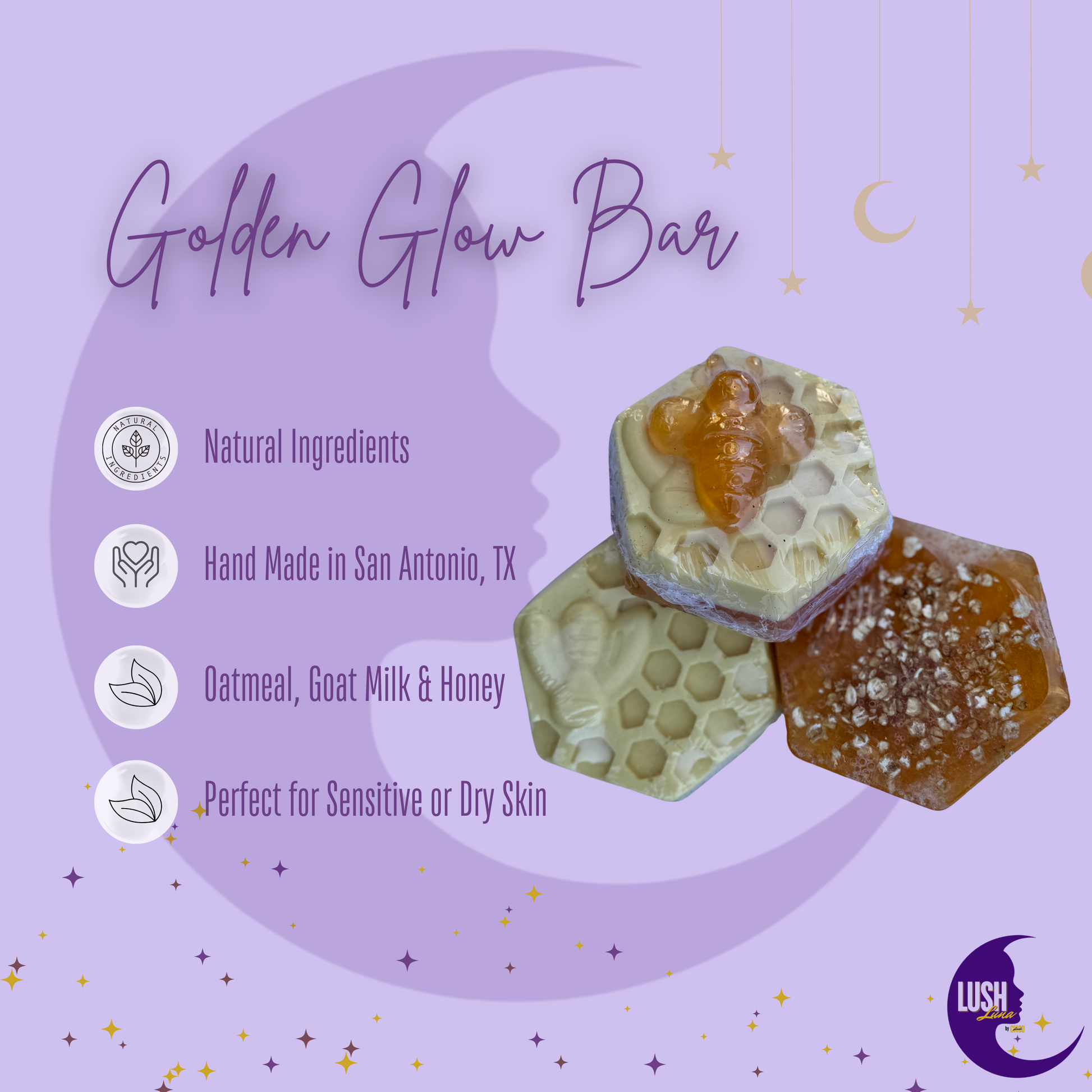 Golden Glow Bar| Oatmeal, Goat Milk & Honey