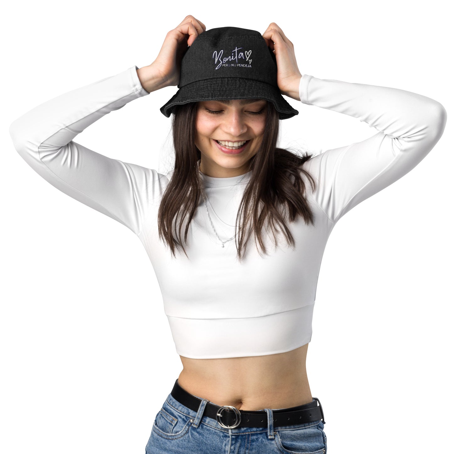 Bonita Pero No Pendeja Denim bucket hat
