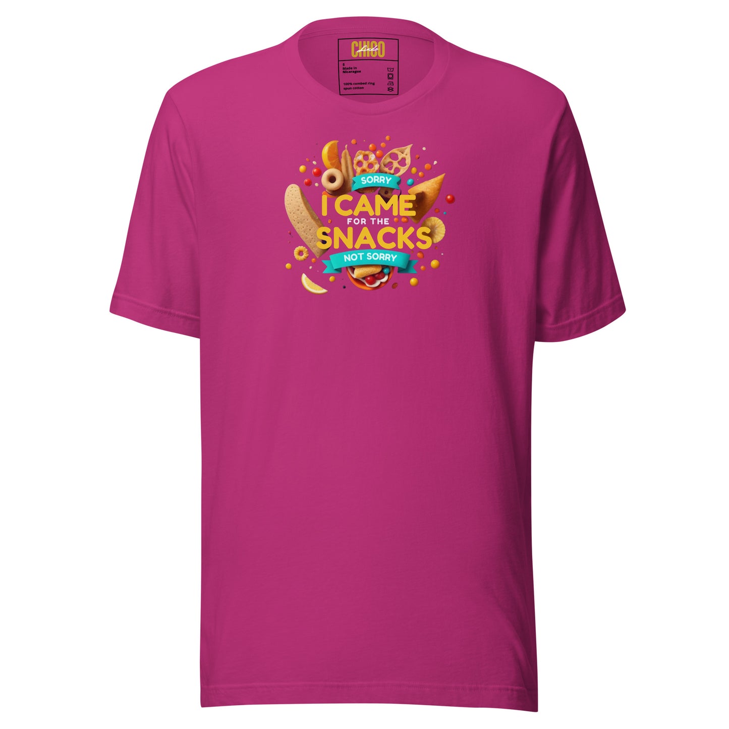 Sorry, I Came for the Snacks, Not Sorry Unisex t-shirt