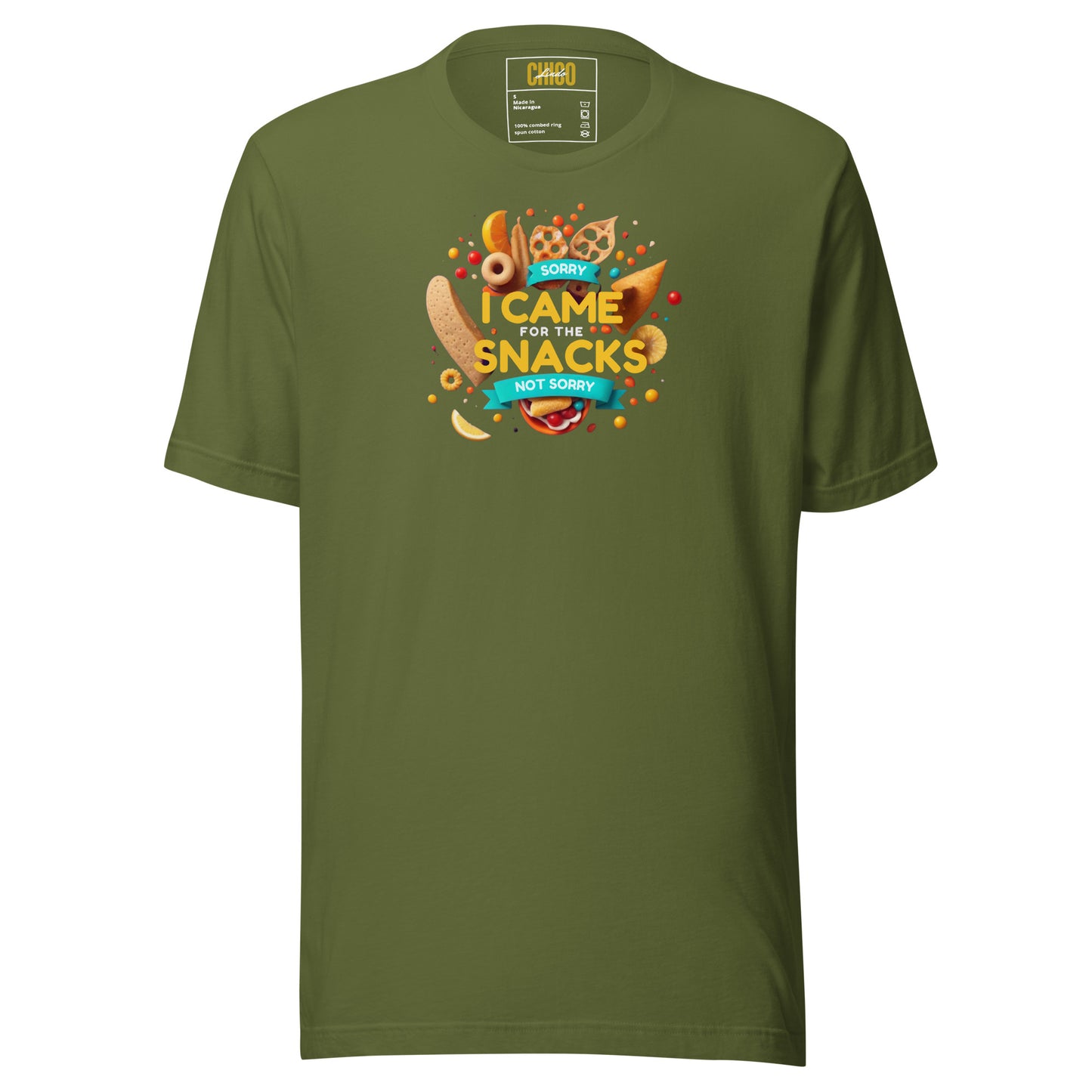 Sorry, I Came for the Snacks, Not Sorry Unisex t-shirt