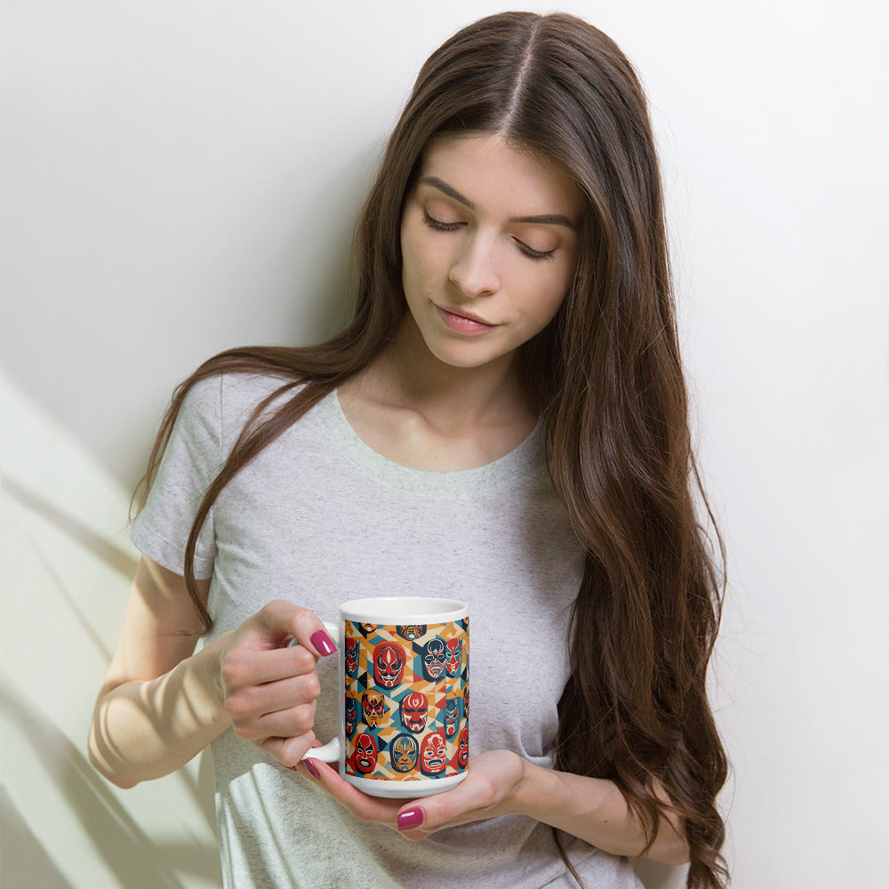 Luchador White glossy mug